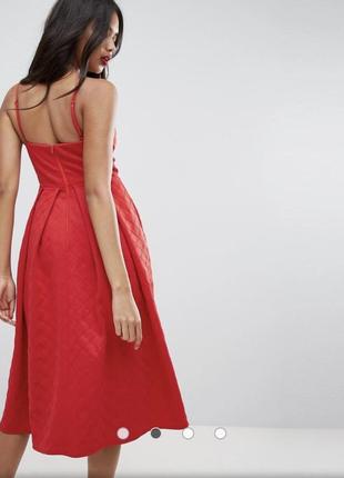 Пышное стёганное красное платье asos2 фото