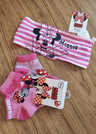 Набір шкарпеток мінні маус і пов'язка дісней
