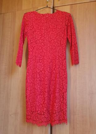 Новое красное кружевное / гипюровое вечернее платье h&m2 фото