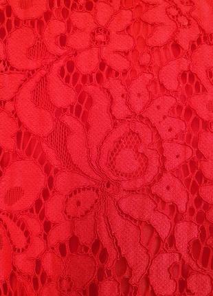 Новое красное кружевное / гипюровое вечернее платье h&m5 фото