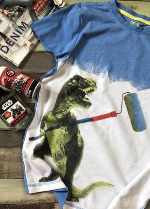 Яркая футболка на мальчика , детская футболка с динозавром от  f&f 8/9 лет