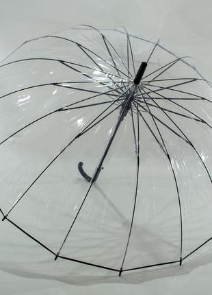 Прозора парасоля тростина на 16 спиць в чохлі1 фото