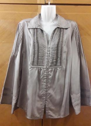 Брендовая 100% шёлк  шикарная  стильная блуза р.l от zara