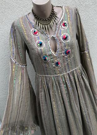 Плаття з рюшами,помпони,вишивка бісером,франція,етно стиль бохо,