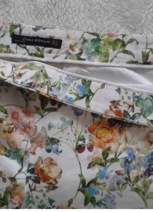 Летние брюки коттоновые от zara wooman цветочный принт2 фото