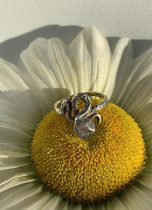 Кольцо змейка ,серебро 925