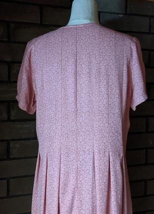 Вінтажний рожевий, ліловий плаття міді на гудзиках плаття сорочка нижче коліна бохо, принт3 фото