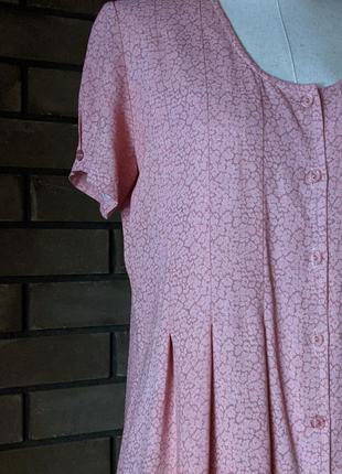 Вінтажний рожевий, ліловий плаття міді на гудзиках плаття сорочка нижче коліна бохо, принт8 фото