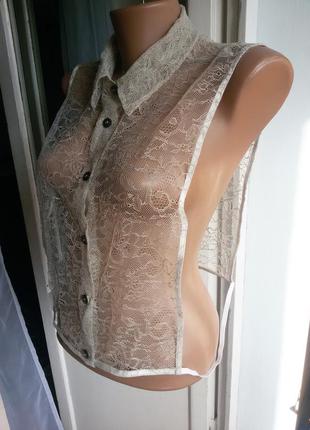 Дизайнерская гипюровая блуза накидка marina rinaldi1 фото