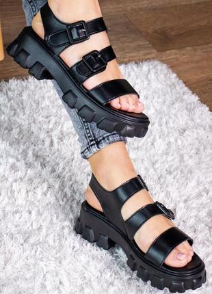 Женские сандалии черные paloma 30196 фото