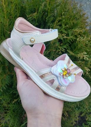 Босоніжки для дівчинки з метеликом tom.m 27 - 32 розмір