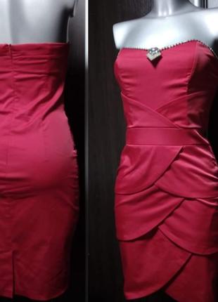 Платье вечернее коктельное красное1 фото