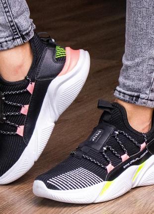 Женские кроссовки черные louie 1886