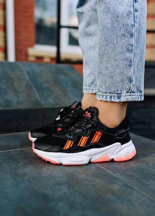 Adidas ozweego el diablo чёрные/персиковые кроссовки2 фото