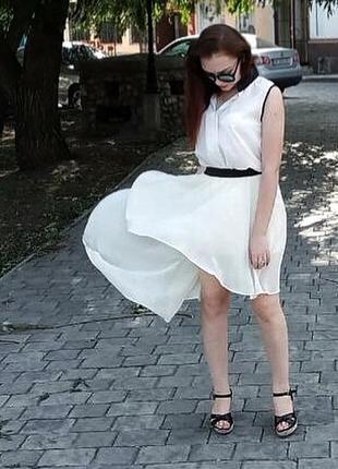 Базовая белая женская блузка на лето легкая женская блузка белого цвета