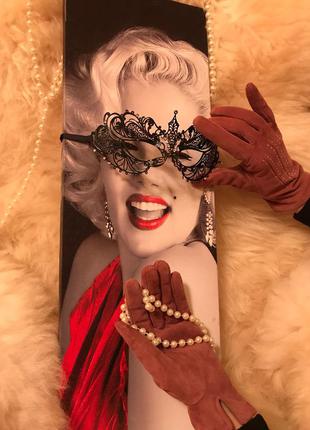 Нежные кожаные замшевые перчатки, натуральная кожа, замш, цвет грязно розовый