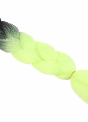 Канекалон 1.2 м, 100 гр омбре градієнт синтетичне моноволокно в12 чорний - світло-жовтий