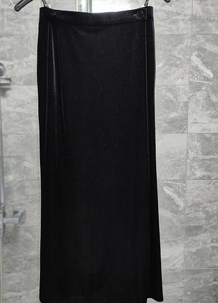 Длинная бархатная юбка макси на запах fabiani