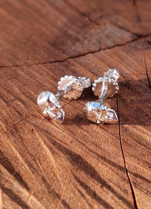 Срібні пусети череп