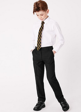Черные брюки школьные george с тефлоновым покрытием. 8-9лет, 128-135см. slim fit.