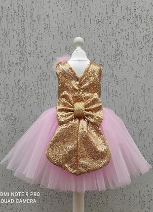 Пышное платье с фатина на день рождения годик выпускной светло розовое6 фото