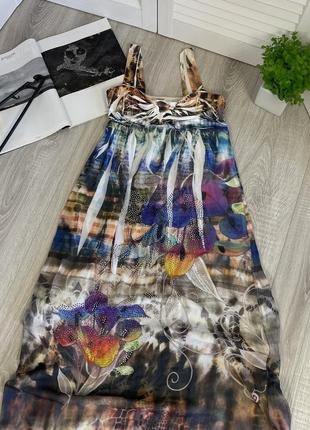 Платье макси длинное в пол летнее италия разноцветное м1 фото