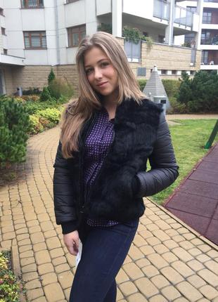 Шикарная эксклюзивная куртка! хит сезона! курточка люкс!польша!брэнд с натуральным мехом