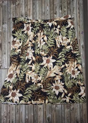 Вискоза юбка в тропический принт батал размер 6xl1 фото