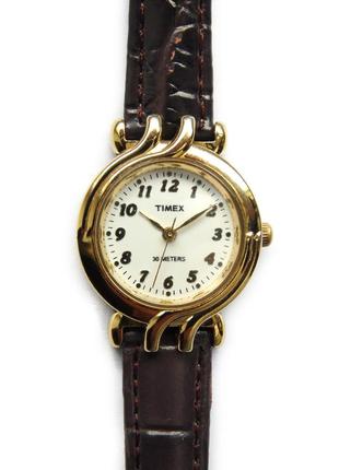 Timex классические часы из сша кожа водонепроницаемость1 фото