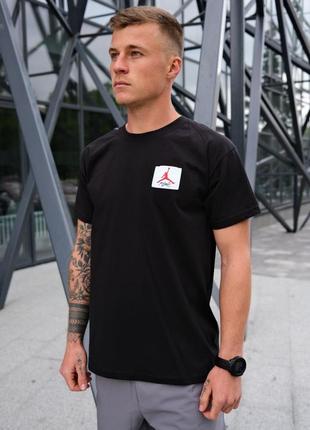 Стильная мужская хлопковая футболка nike air jordan черная2 фото