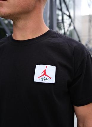 Стильная мужская хлопковая футболка nike air jordan черная3 фото