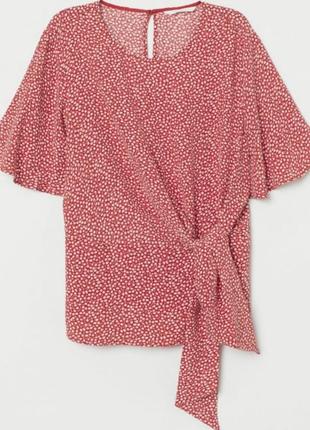Блузка блуза в мелкий цветочек ✨h&m✨ с завязкой сбоку2 фото