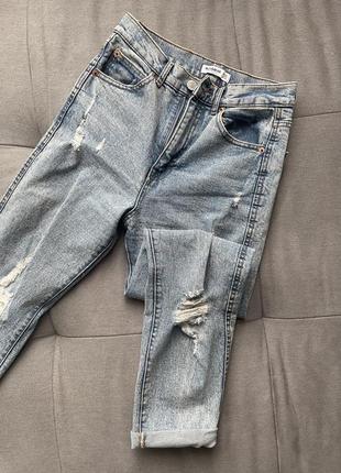 Крутые скини джинсы на высокой посадке pull&bear😍
