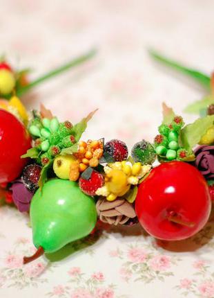 Обруч ободок фрукты овощи на праздник урожая