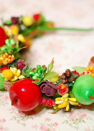 Обруч ободок фрукты овощи на праздник урожая