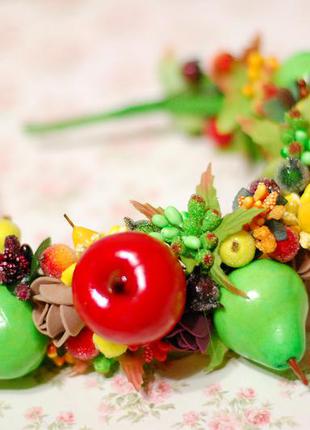 Обруч ободок фрукты овощи на праздник урожая