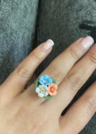 Нарядное кольцо цветы4 фото