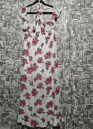 Новое длинное платье, цветочный макси сарафан от h&m.2 фото