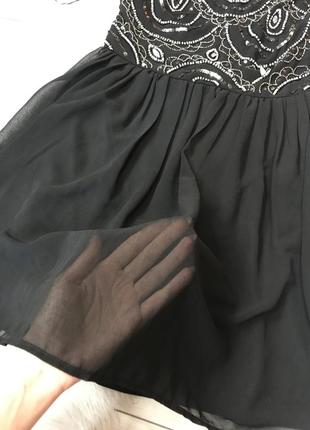 Нарядное платье в бусинки чёрное5 фото