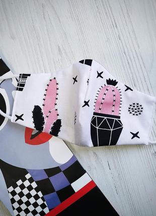 Багаторазові маски "кактуси" бавовна / бавовна