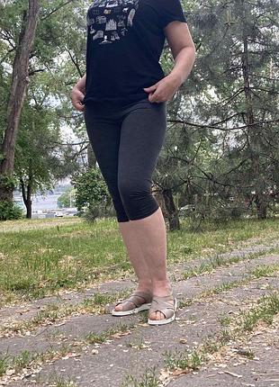 Темно-серые капри бриджи трикотажные