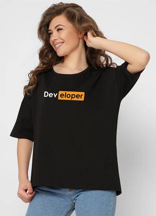 Женская футболка оверсайз с принтом