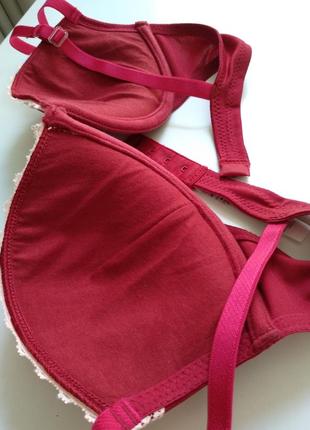 Бордовый бюстгальтер tezenis от calzedonia чашечка 75b 80b хлопок4 фото