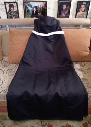 Елегантне,чорне плаття в підлогу,на підкладці,великого розміру.3 фото