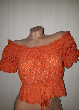 Укороченый топ, блуза, хлопок 4,6/32,34,36/ог80-86
