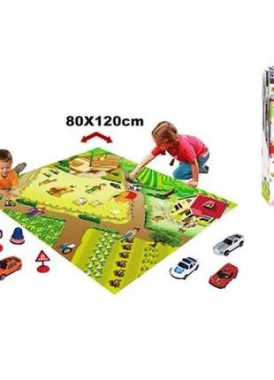 Дитячий ігровий килимок з машинками 019a-30c килимок 80х120 см