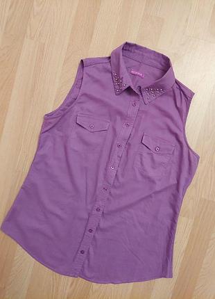 Рубашка - безрукавка / сорочка / блуза terranova хлопок4 фото