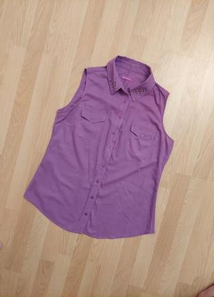 Рубашка - безрукавка / сорочка / блуза terranova хлопок1 фото