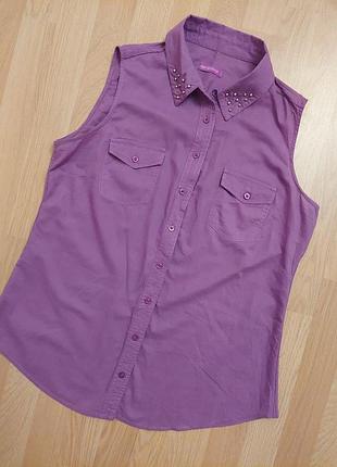 Рубашка - безрукавка / сорочка / блуза terranova хлопок2 фото