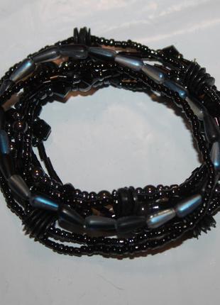 Набор тонкий браслетов из бисера